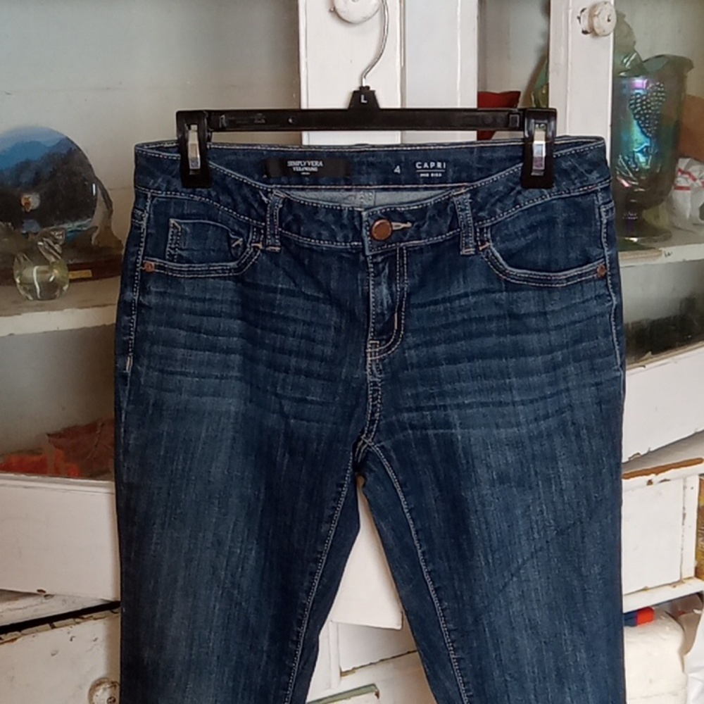 Simply Vera jeans striaght mid rise capri size 4 - Picture 2 of 5